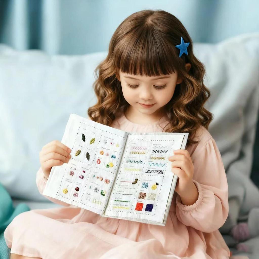DIY Embroidery Stitches Book Hand Sewing Guide For Beginners Cross Stitches Patterns Needlework Guide With Sampler Templates