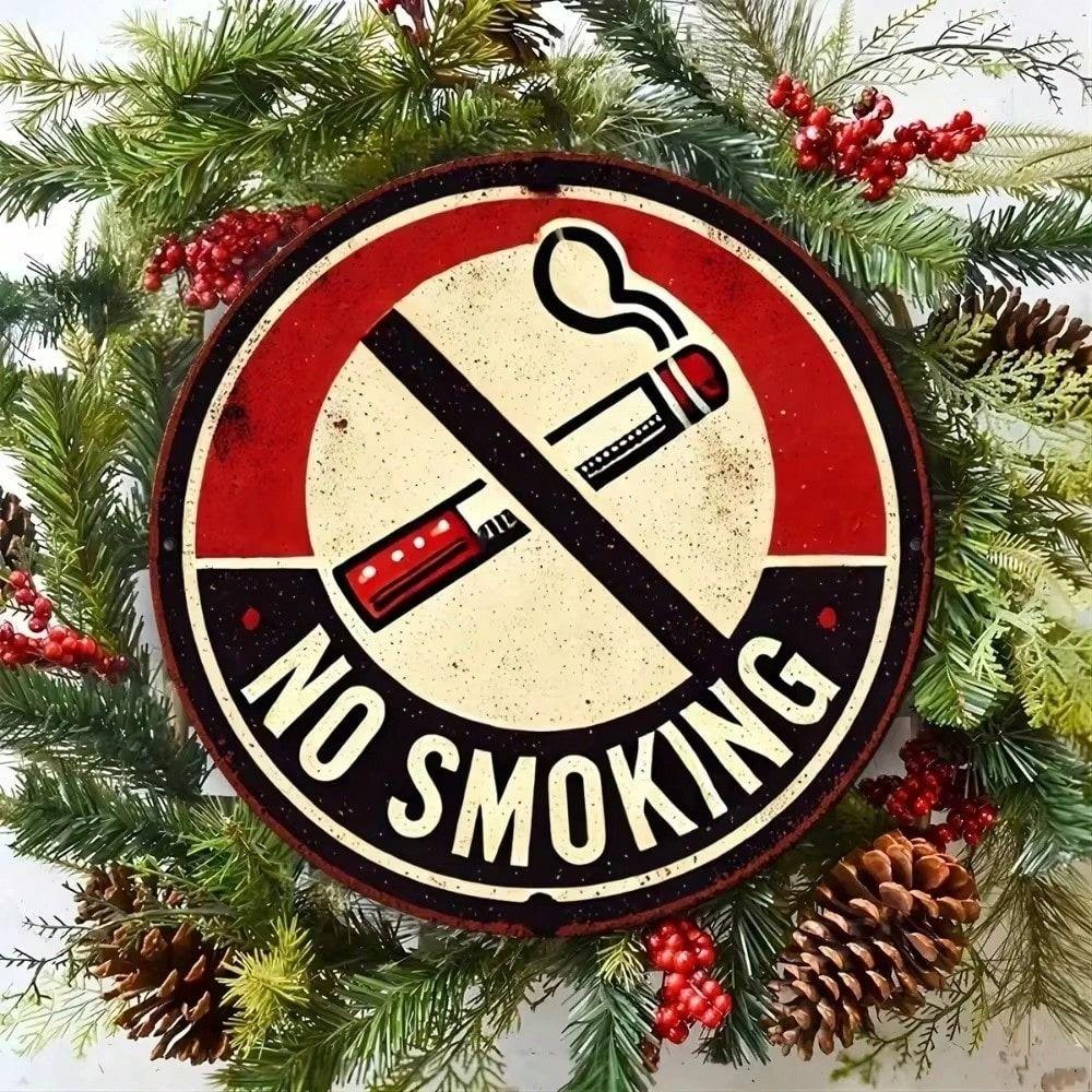 

Vintage No Smoking Metal Poster, Wall Decor for Bar