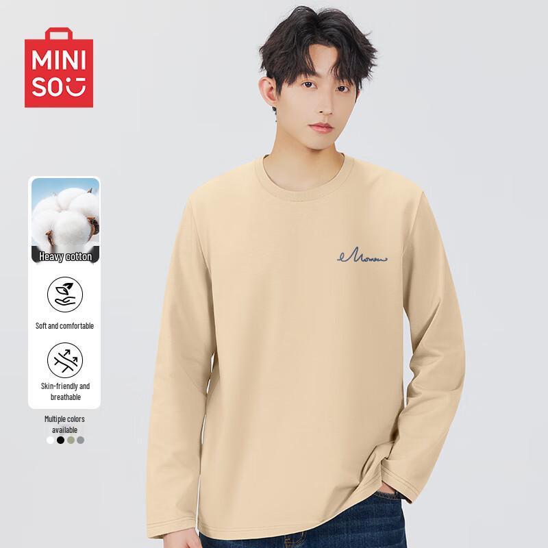 MINISO Men s Pure Cotton Long Sleeve T-Shirt 4XL