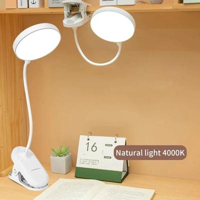 New Table Lamp USB Rechargeable Desk Lamp With Clip Light Bed Lamp Reading Night Light   3  Dimming Eye Protection Light