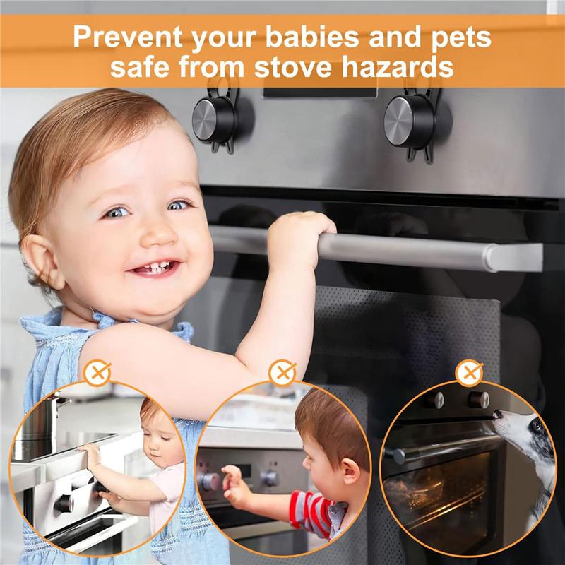 Kit Pratico di Copri Manopole Fornelli Set di Copri Maniglie Porte di Sicurezza Per Bambini, 5 Pezzi Serrature Manopole Fornello a Gas, Copri Manopole Forno Per Bambini