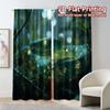 2pcs, 2D FLAT PRINTING Curtains (Without Rod) Emerald Serpent Chic Curtain Fabric Durable Polyester Curtains All Seasons Ldeal