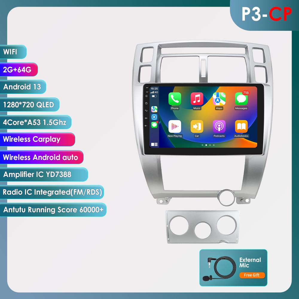 Hizpo 8Core AI Intelligent Screen Android Autoradio for Hyundai Tucson 2004-2009 Car Radio Multimedia Video Player GPS Nav Head Unit Carplay 4G RDS FM