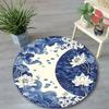 Day Night Yin Yang Tree of Life Round Rug Sun Moon Starry Sky Print Non Slip Soft Carpet Boho Bedroom Decor