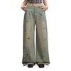 Vintage Washed Loose Straight Jeans