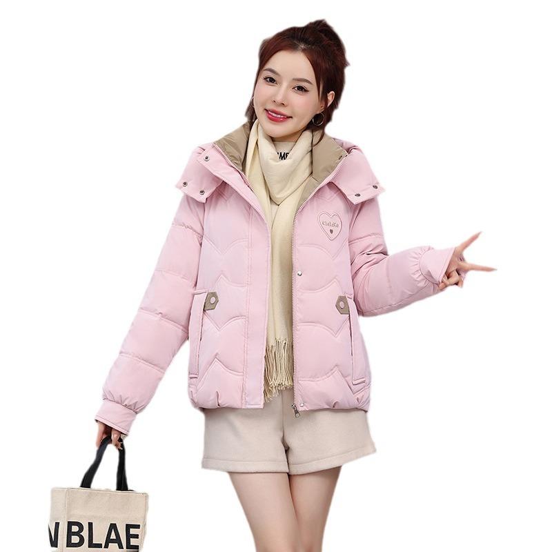 Short down cotton jacket women's 2025 winter explosive jacket padded jacket with fleece thickened loose pie to overcome women's clothing