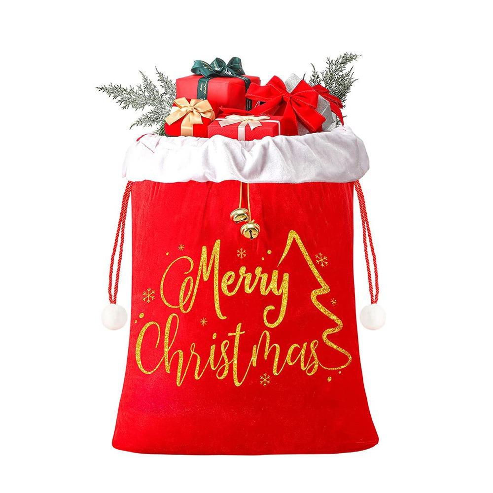

Большой гигантский рождественский мешок Санты 25x36 дюймов подарочная упаковка мусорные мешки рождественские вечерние мешки Санты красный