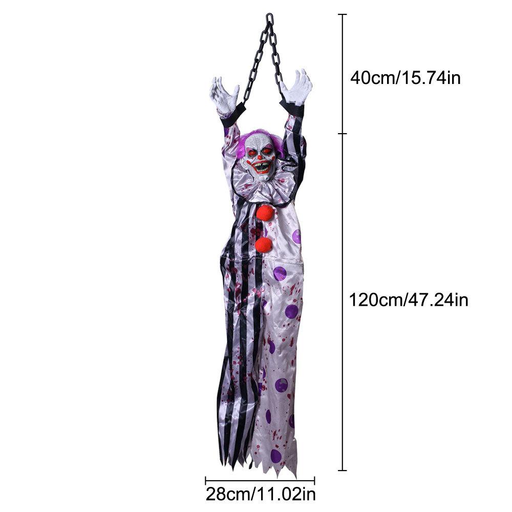 Halloween Animatronics Decoration Hanging Clown Nurse Voice Control Electric Outdoor Scary Clearance Horror Haunted House Props