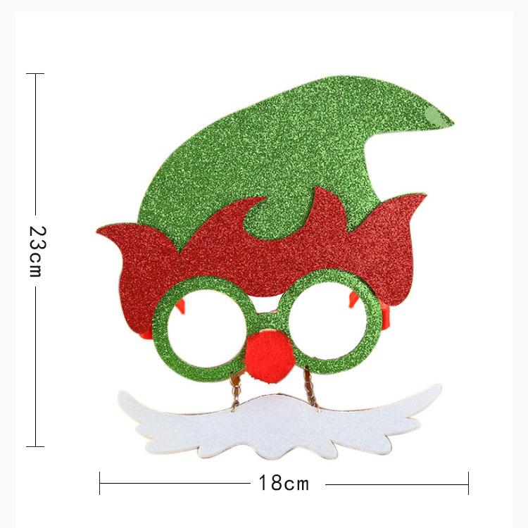 Christmas Decorations Sequined Glasses Christmas Tree Plastic Glasses Frame for Adults and Children To Dress Up Props.