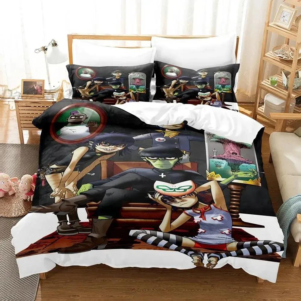 Gorillaz Bettwäsche Set Einzelbett Twin Full Queen King Size Bettset Aldult Kind Schlafzimmer Bettbezug Sets 3D Druck Spiel Bettlaken Set