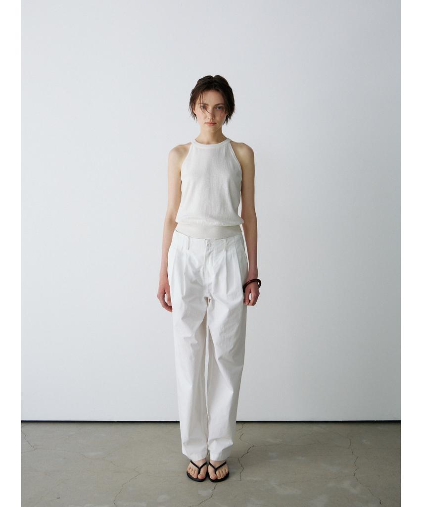 Ninnis Two-Tuck Curved Pants (White)