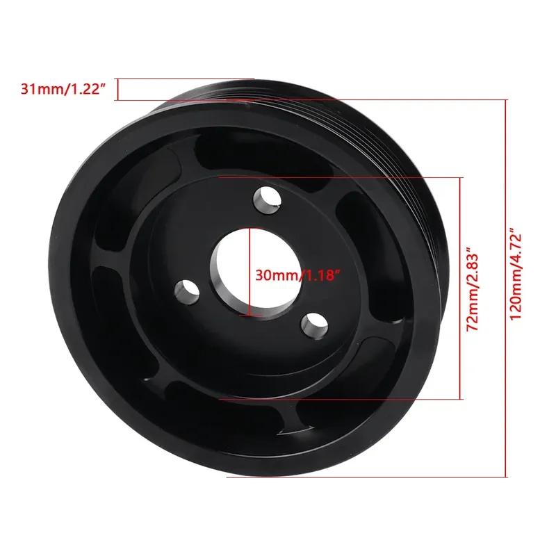 Polea de Aluminio Negra para Dirección Asistida para BMW 135i/335i/335xi (E82/E88/E90/E91/E92/E93) Motor N54 | Nº OE 32427553955