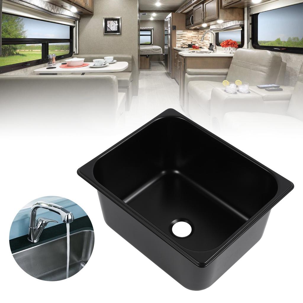 RV Wash Basin Sink 320×260×150mm Scratch Resistant Deformation Proof Embedded Installation RV Bathroom Sink for Food Truck