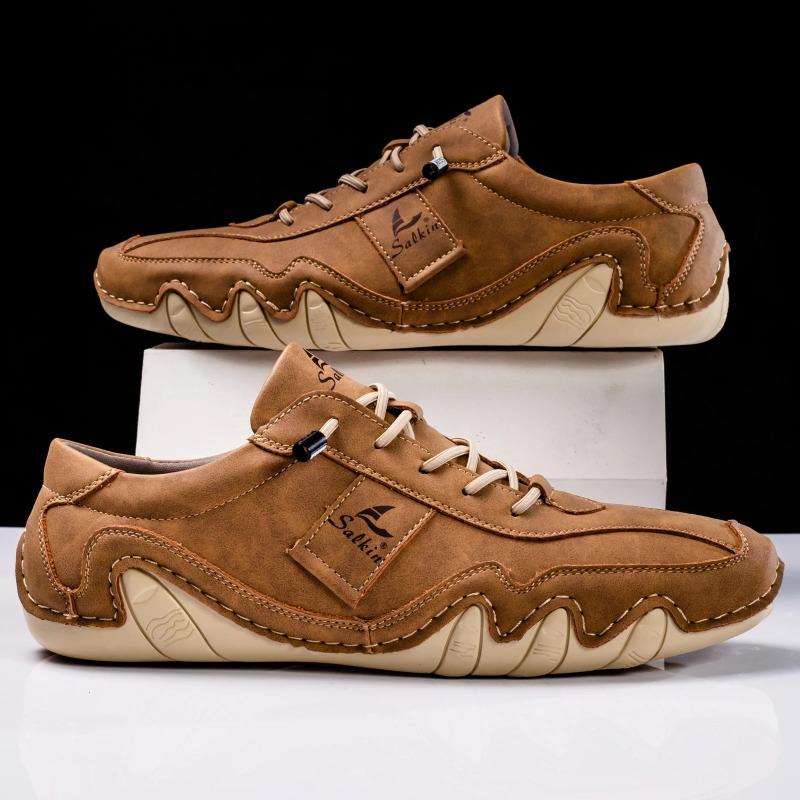 New Men's Flat Casual Shoes Handmade PU Leather Comfortable Loafers Outdoor Men Shoes Breathable Men Moccasins Men's Sneakers