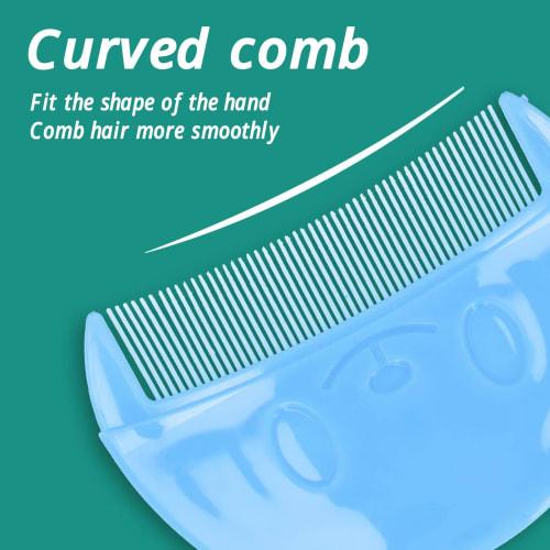 Baby Scalp Brush Cradle Cap Brush, 2 Brushes, Soft Silicone Baby Bath Brush, Baby Head Scrubber with Curved Comb, Exfoliating, Newborn Scalp Bath Tool
