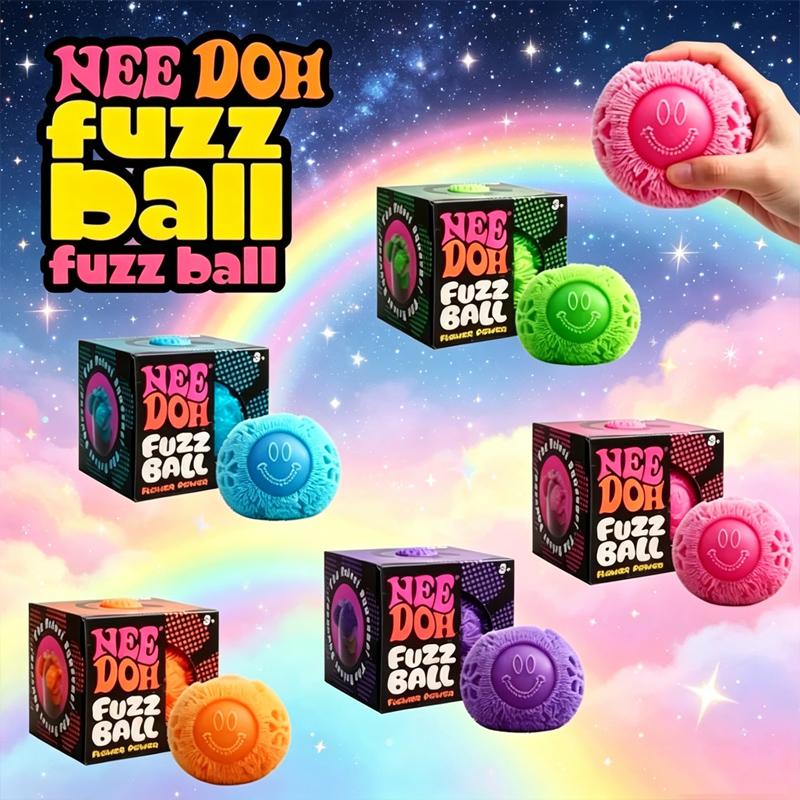 New-NeeDoh*Fuzz Ball Squeeze-Toy Soft Fluffy Flower Power Portable-Stress Relief Relieves Anxiety Fidget-Squishy Toy Decor Gift