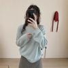 Gentle Wind Fashion Heavy Industry Bead Knitted Sweater Women's Autumn and Winter New Loose and Thin Pullover Solid Color Sweater Women