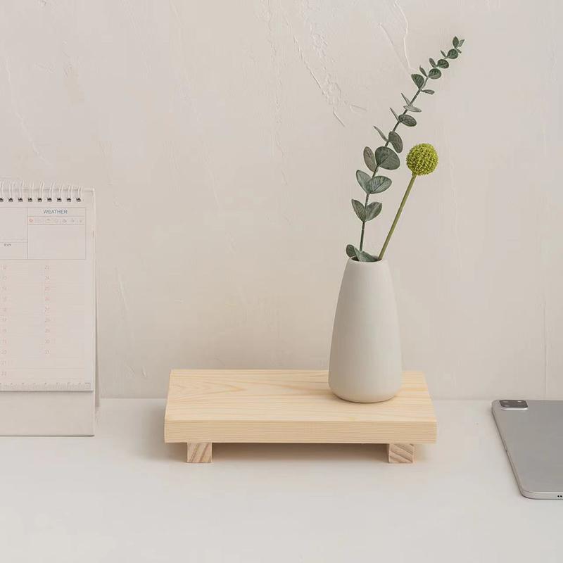 Retro Holztablett Sockelständer Badezimmerdeko Waschtisch Hände Seife Duftkerze Aufbewahrung Küche Gewürzhalter