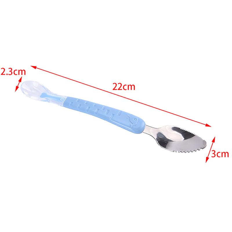 1Pc Double Head Baby Feeding Spoon Scraping Pure Spoon Baby Fruit Scraper