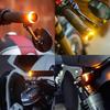2Pcs 12V Motorcycle LED Handlebar End Turn Signal Light White Yellow Flasher Handle Grip Bar Blinker Side Marker Lamp Lighting