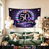Party Backdrop Birthday Crown Purple 50Th Photo Booth Background Front Door Decor