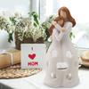 Mother and Daughter Resins Figurine Heartwarmings Gift with Flickering LED Candle for Mother Day or Christmas Birthday