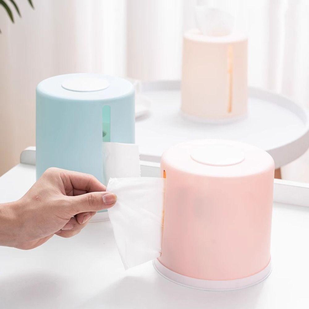 Cylinder Paper Towel Box Plastic Napkin Holder New Roll Tissue Box Household Use