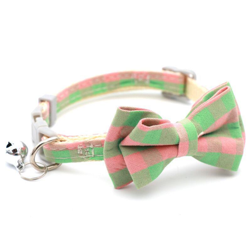 1pc Cute Cat Collar Small Puppy Cat Dog Collars Bow Kitten Collar Bowknot Necklace With Bell For Dog Cat Chihuahua Pet Supplies