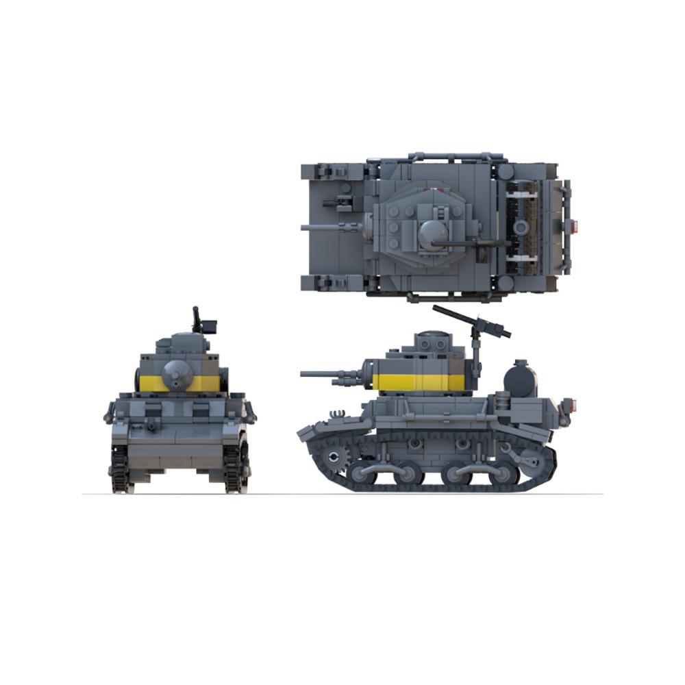 Military Light Tank Stuff Artillery Armored Vehicle Army Weapon Building Blocks Model Kid Technology Bricks Decor Toys WW2 s STEM DIY Model Kit 3D