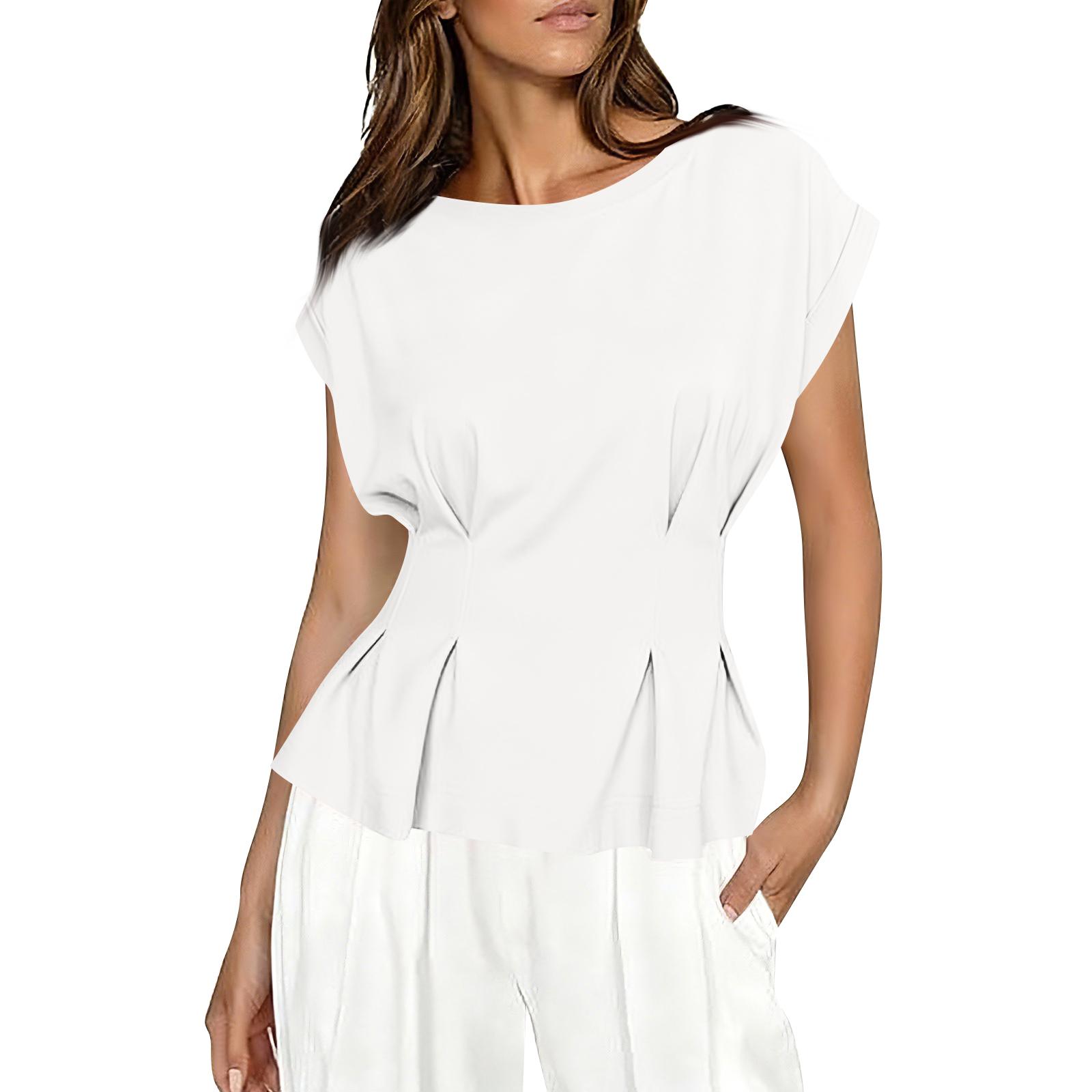 

Women s Fashion Casual Short Sleeve Floral Print Top XL білий