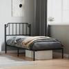 VidaXL Metal Bed Frame with Headboard Black 90x190 Cm 373879