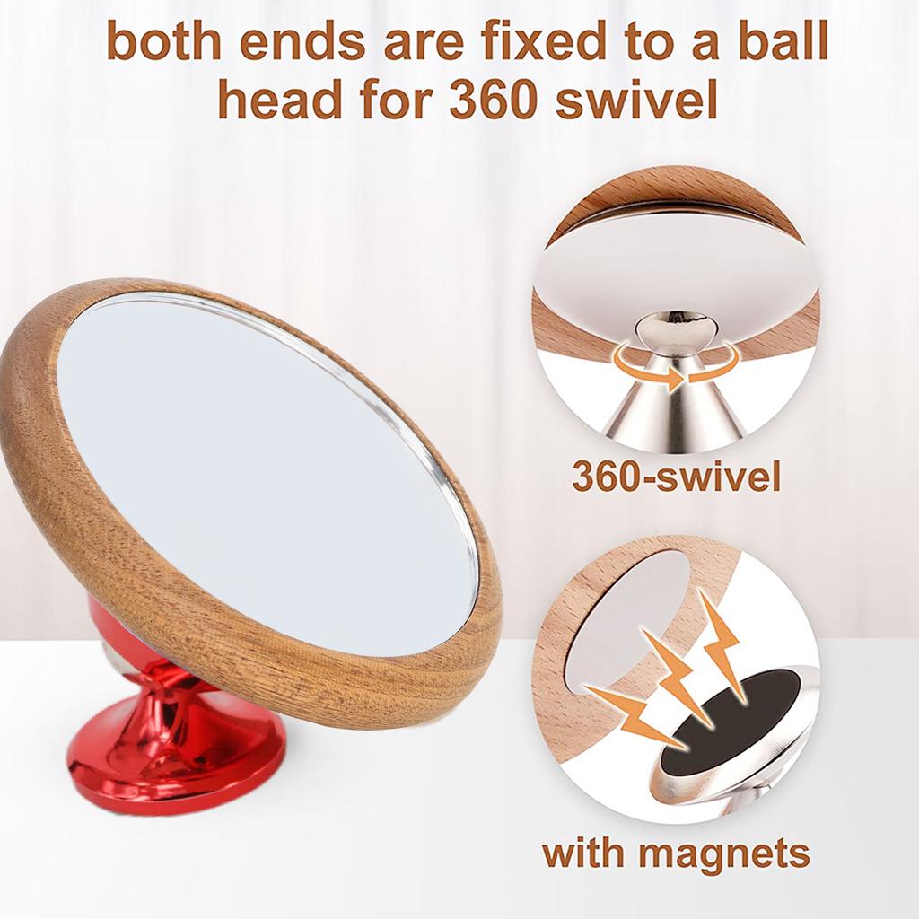 Coffee Rate Observation Reflective Mirror Walnut 360 Degree Rotatable Visual Extraction Coffee Shot Mirror