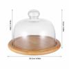 1Pcs Dessert Tray with Glass Cover Cake Plate Multipurpose Food Serving Stable Pastry Plate Housewarming Gift
