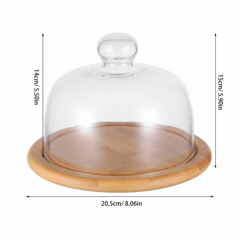 1Pcs Dessert Tray with Glass Cover Cake Plate Multipurpose Food Serving Stable Pastry Plate Housewarming Gift