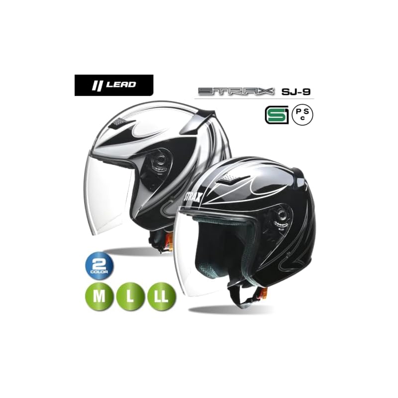 LEAD Industries (LEAD) Motorcycle Helmet Jet STRAX Black LL SJ-9 -