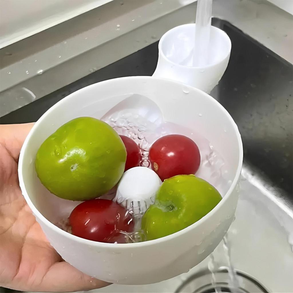 Automatic 4-in-1 Fruit Spinner Berry Washing & Drying Bowl For Strawberries Grapes Raspberries Dates, Salad Prep Picnic Camping