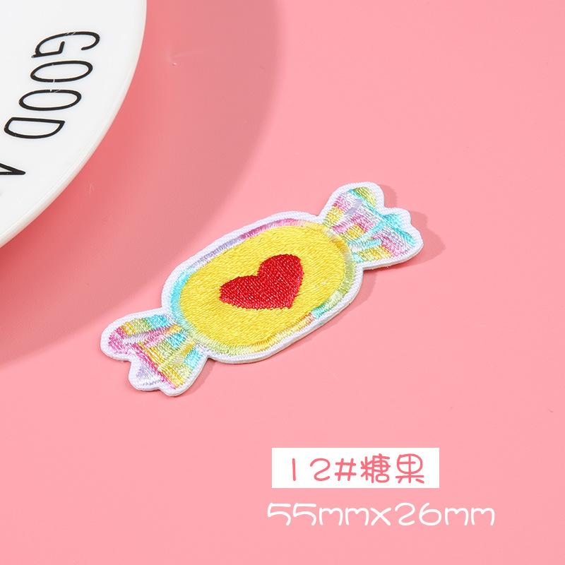 

Мультяшная детская тканевая наклейка Наклейка для ремонта дыр на пуховике Самоклеящаяся не оставляющая следов наклейка на одежду, сумку, вышитая нашивка Candy