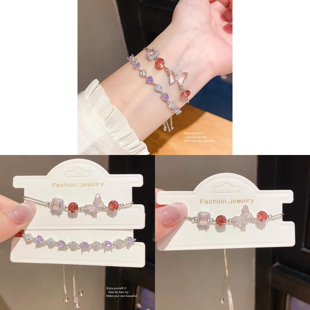 Zircon Butterfly Adjustable Bracelet For Women With Elegant Style And Gift Option