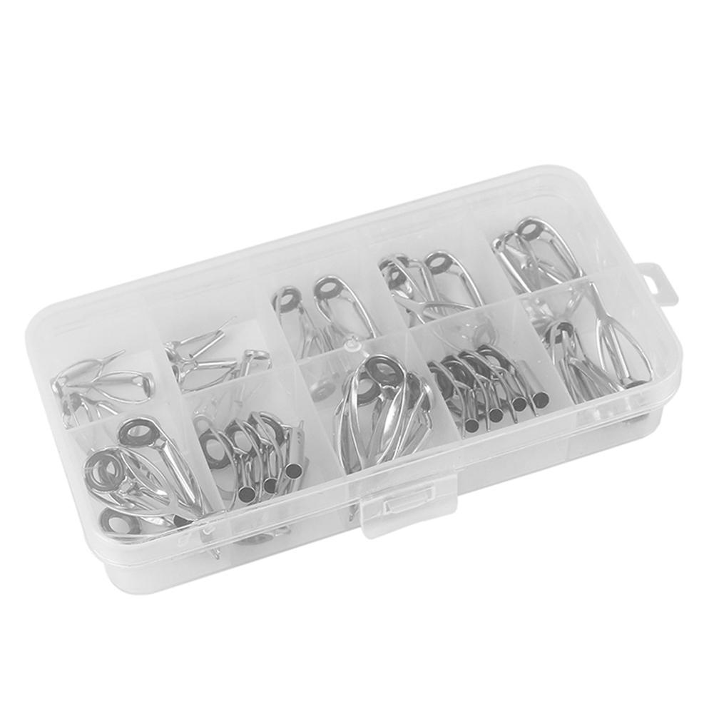 10/40pcs Fishing Rod Guides Stainless Steel Top Tip Fishing Ring Replacement Smooth Mini Convenient Outdoor Accessories