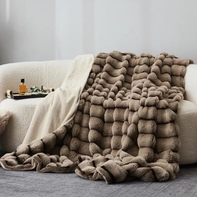 Thickened Rabbit Fur Melard Blanket Warm Sofa Blanket for Living Room And Bedroom Autumn Winter Decoration Soft Throw Blank