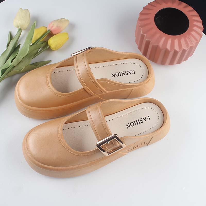 Yuzhihao Women s Thick Sole Summer Slippers - Solid Color Fashion Mules & Beach Sandals 40-41