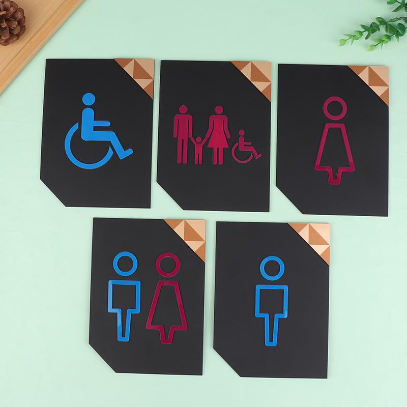 Bathroom Instruction Sign Restroom Signage Wc Wall Sticker Hotel Restaurant Public Shope Toilet Signage