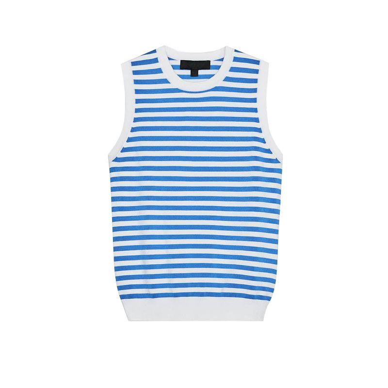 Summer New Women clothes French style Design Basic Simple round Neck Sleeveless Knit vest 8851002