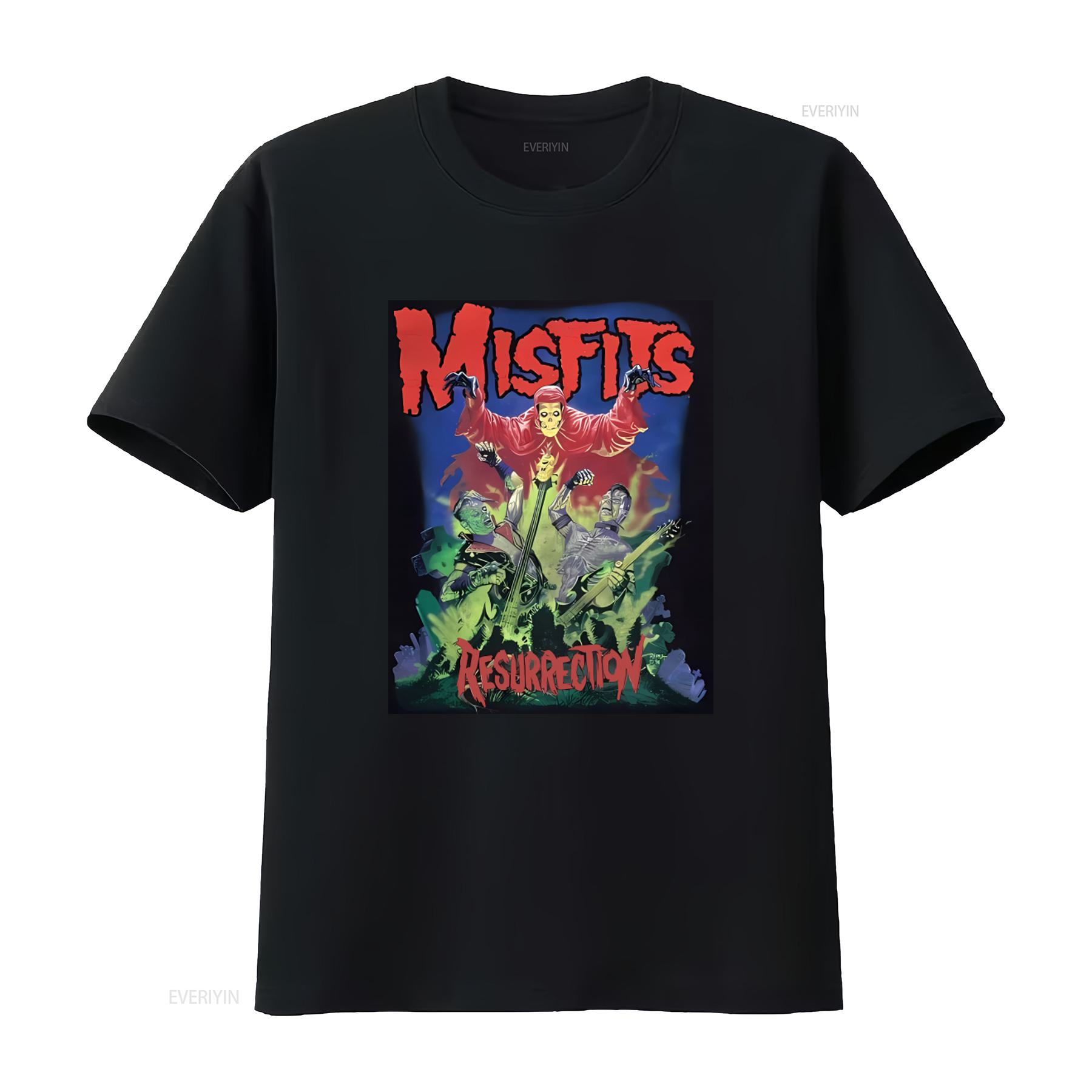 

Misfits Resurrection Gothic Punk Rock Band T Shirt Black 20 Years of Terror 1997 Design vintage Washed Comfortable Versatile 4XL
