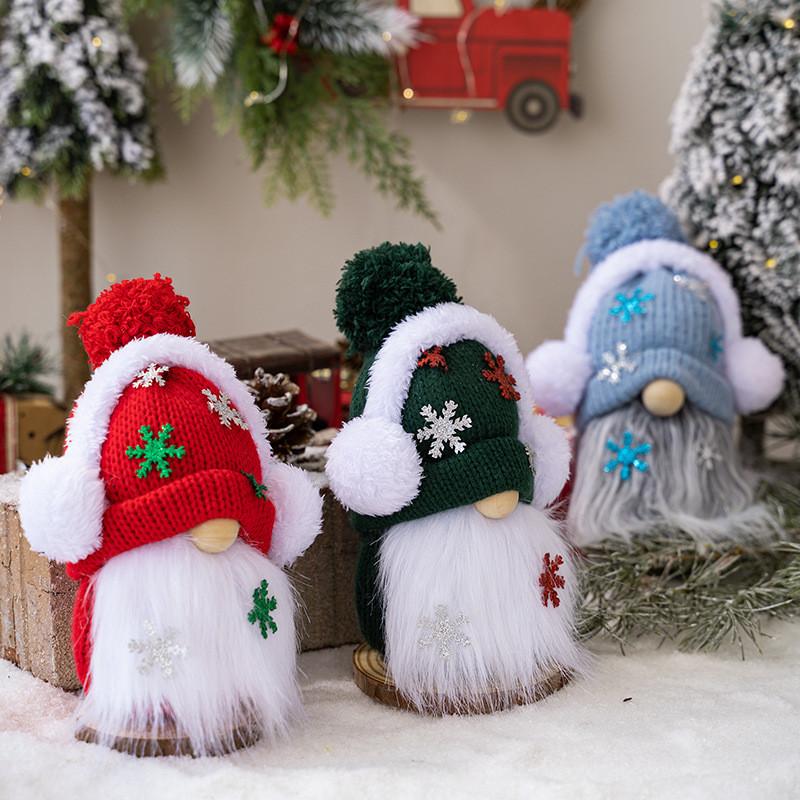 Gnome Christmas Unique Decoration With Vibrant Knitted Hat And Ear Muffs For Wonderland Winter