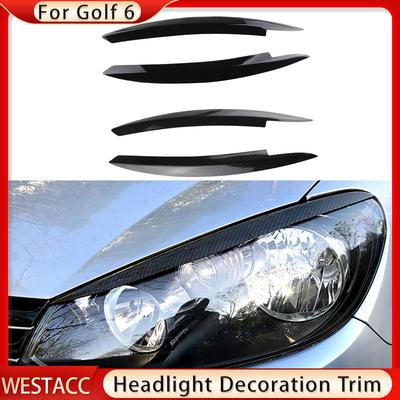 Auto Scheinwerfer Scheinwerfer Augenbrauen Augenlider Aufkleber Trim Abdeckung für Volkswagen VW Golf 6 MK6 VI GTI GTR GTD 2008 - 2013