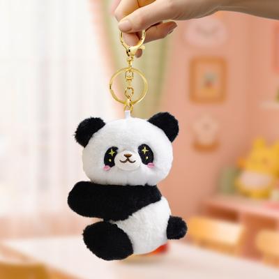 Cute Panda Plush Toy Keychain Bag Charm Clip On Pendant Adorable Stuffed Animal Accessory For Backpacks