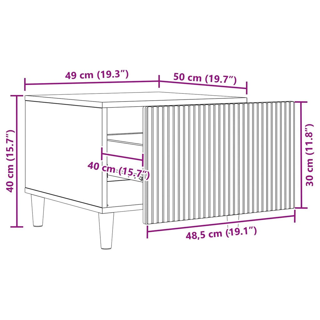 Coffee Table Concrete Grey 49 x 50 x 40 cm Particleboard