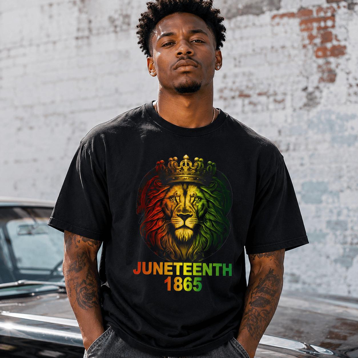 1865 Juneteenth Lion Freedom Day Black Pride Men s Graphic T-Shirt S