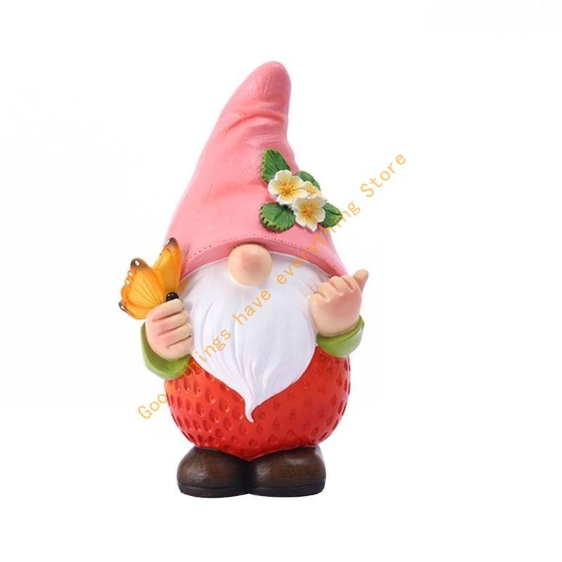 Adorno de Enano para Jardín Exterior Gnome Manualidad de Resina Regalo Decoración de Patio Jardín 55KF